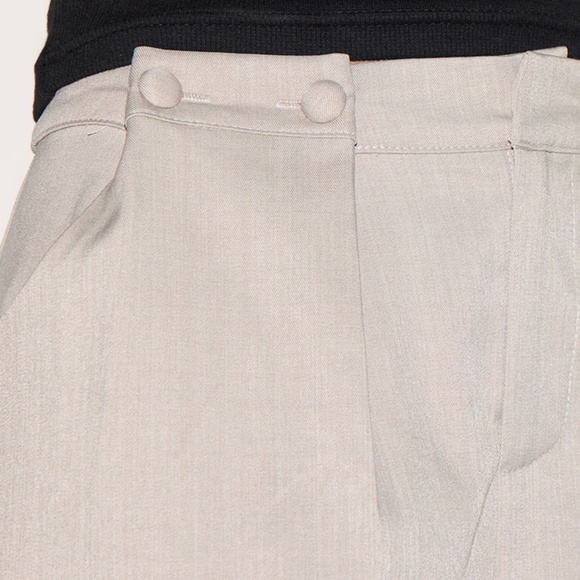 GREY ADJUSTABLE WAISTBAND DETAIL TAILORED PANTS - Picture 2 of 5